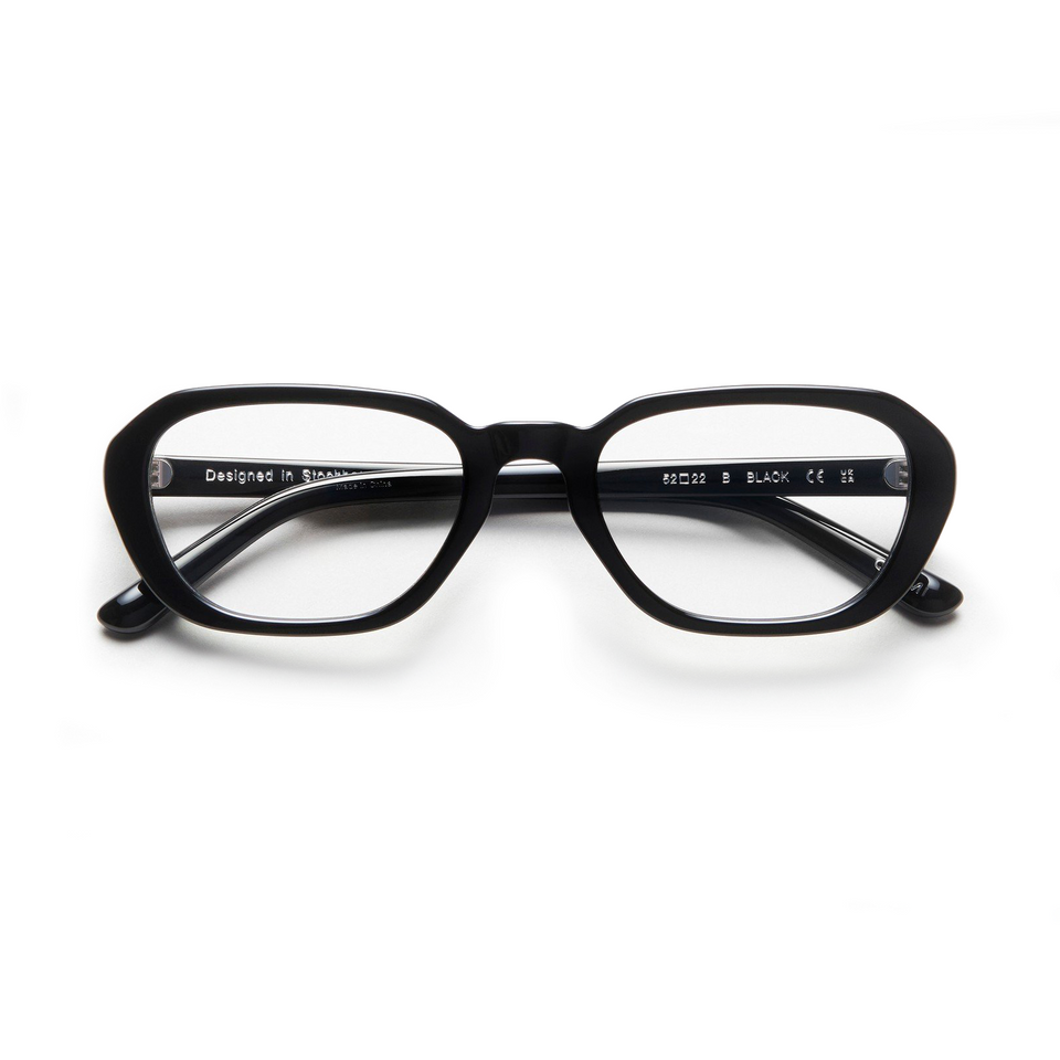 B Optical / Black Acetate & Clear Lens B Optical / Black Acetate & Clear Lens