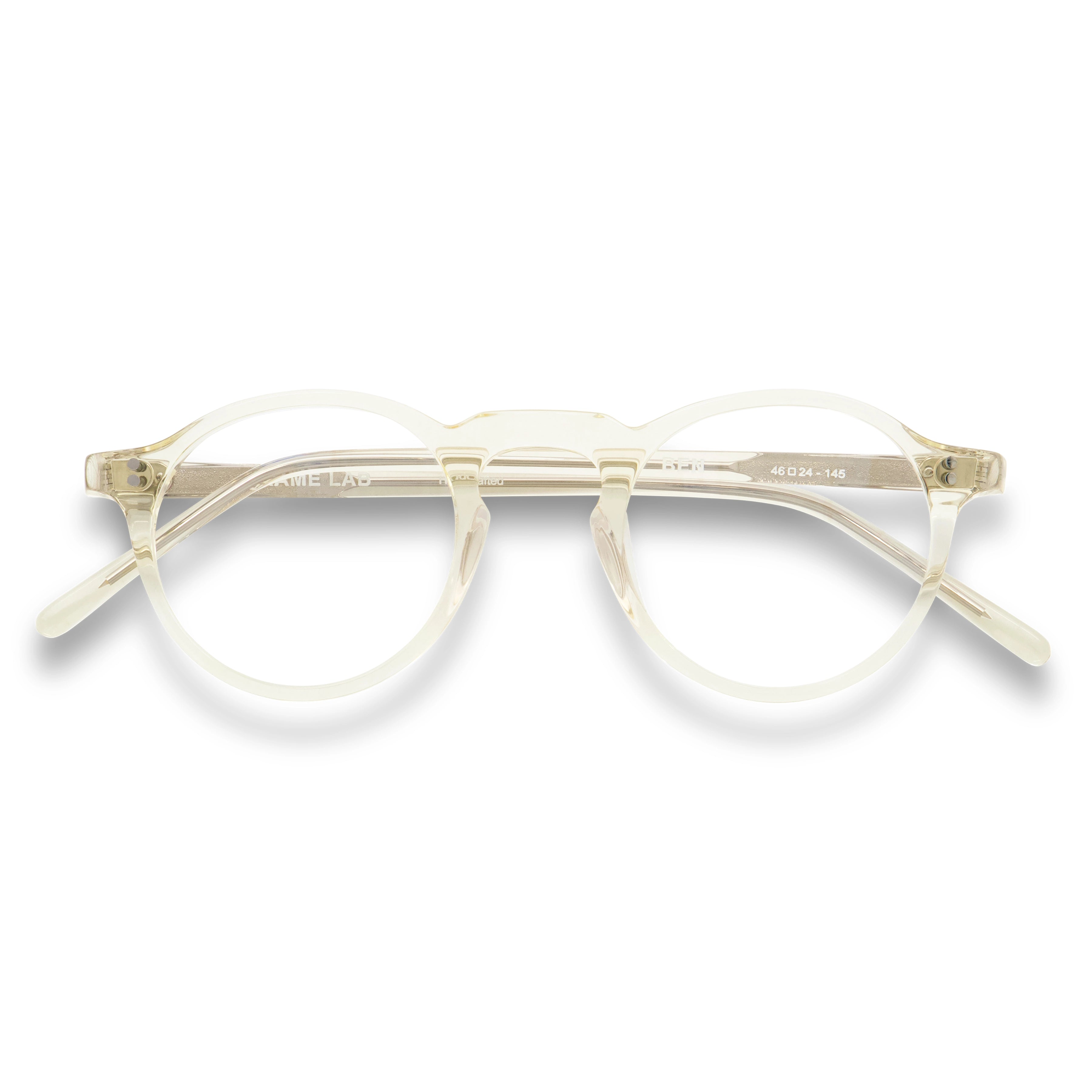 Ben Optical / Blonde Crystal Acetate & Prescription Lens