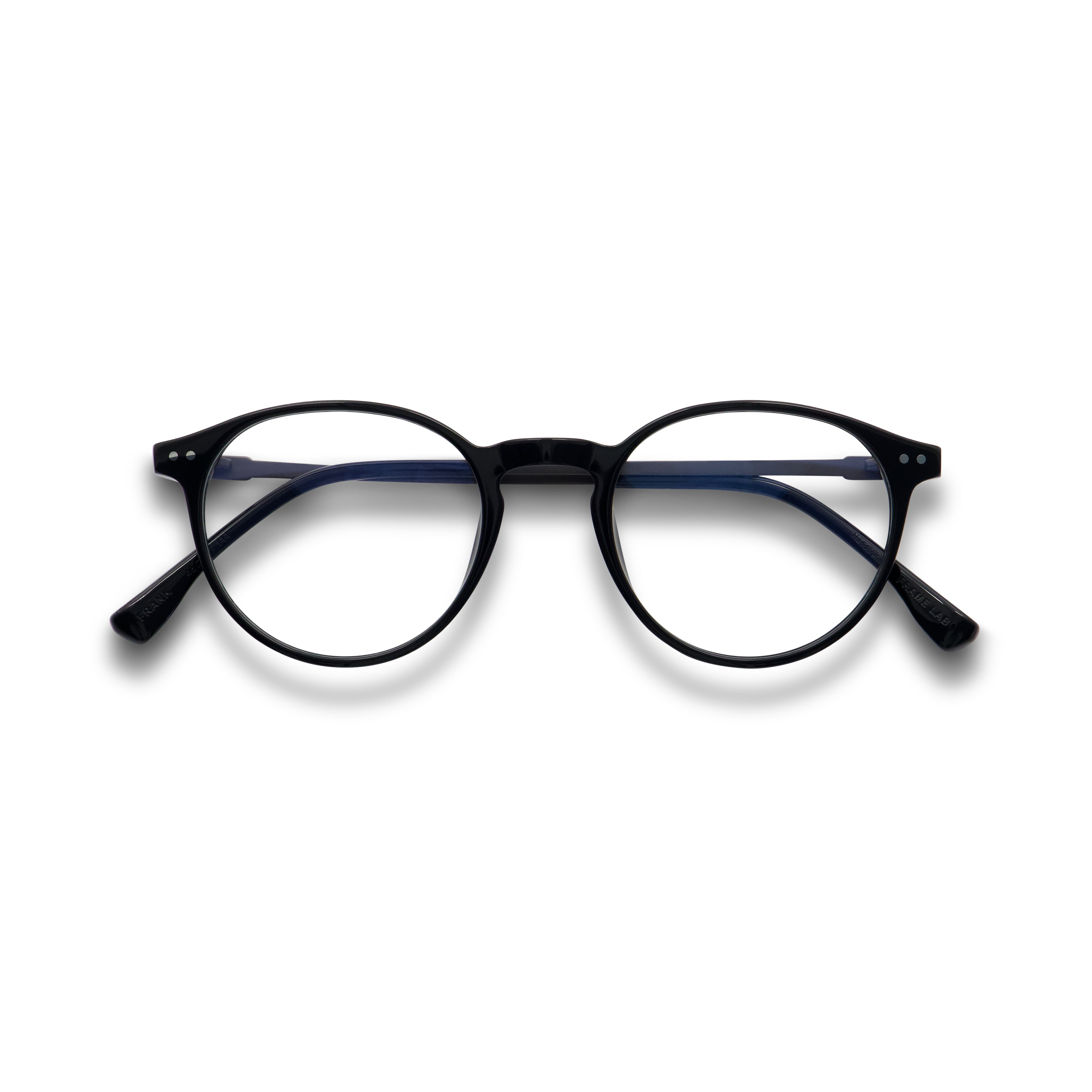 Frank Optical / Black Metal & Acetate & Prescription Lens