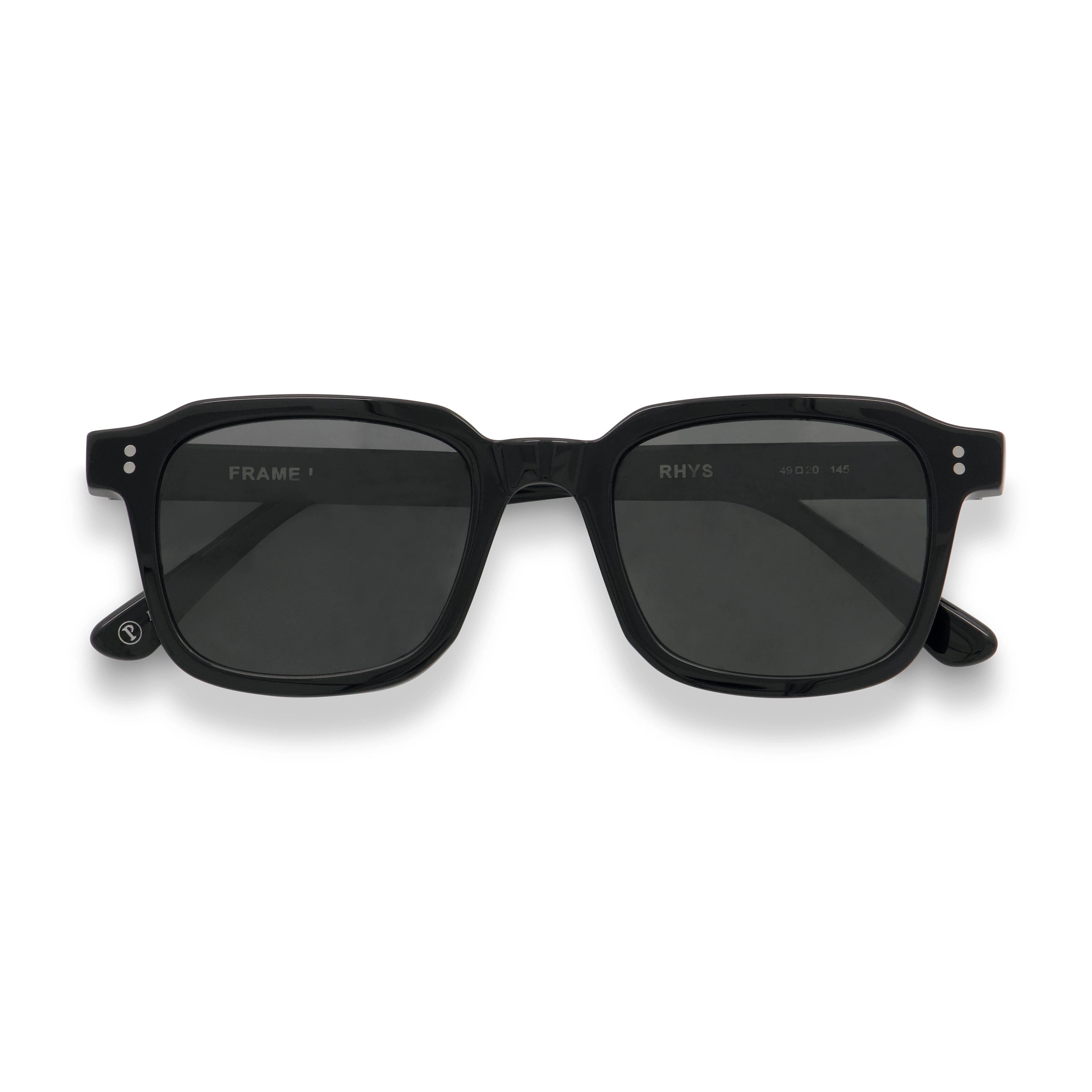 Rhys / Black Acetate & Polarised Grey Lens