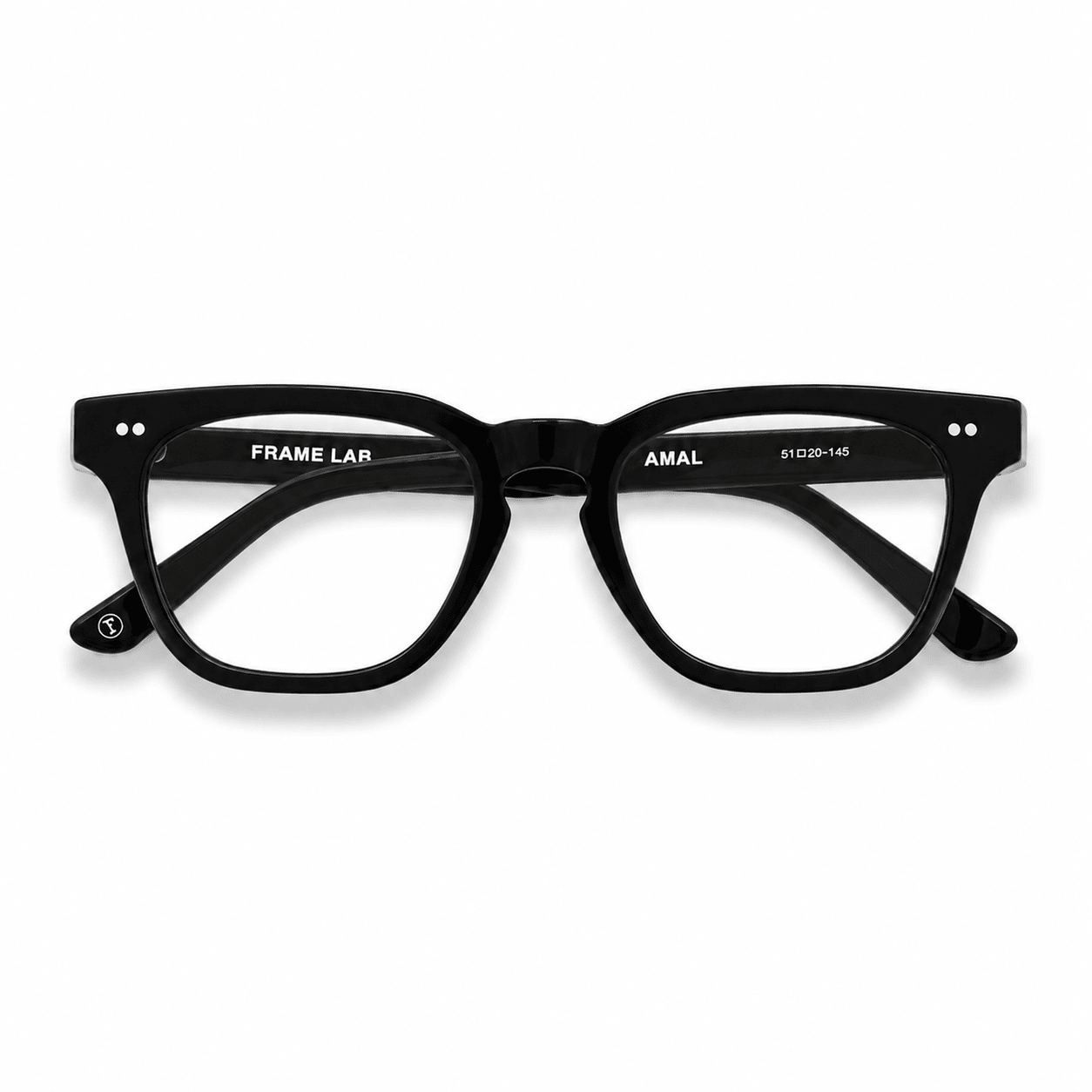 Amal Optical / Black Acetate & Clear Lens - Shade Files