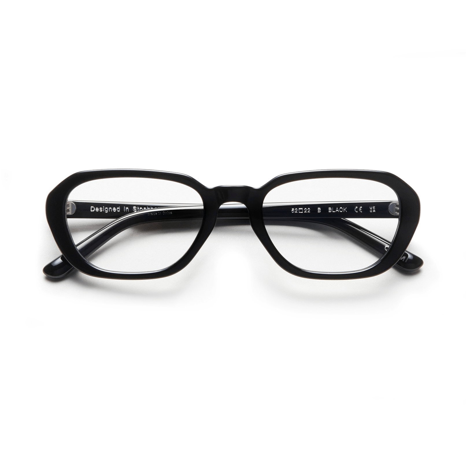 B Optical / Black Acetate & Clear Lens - Shade Files