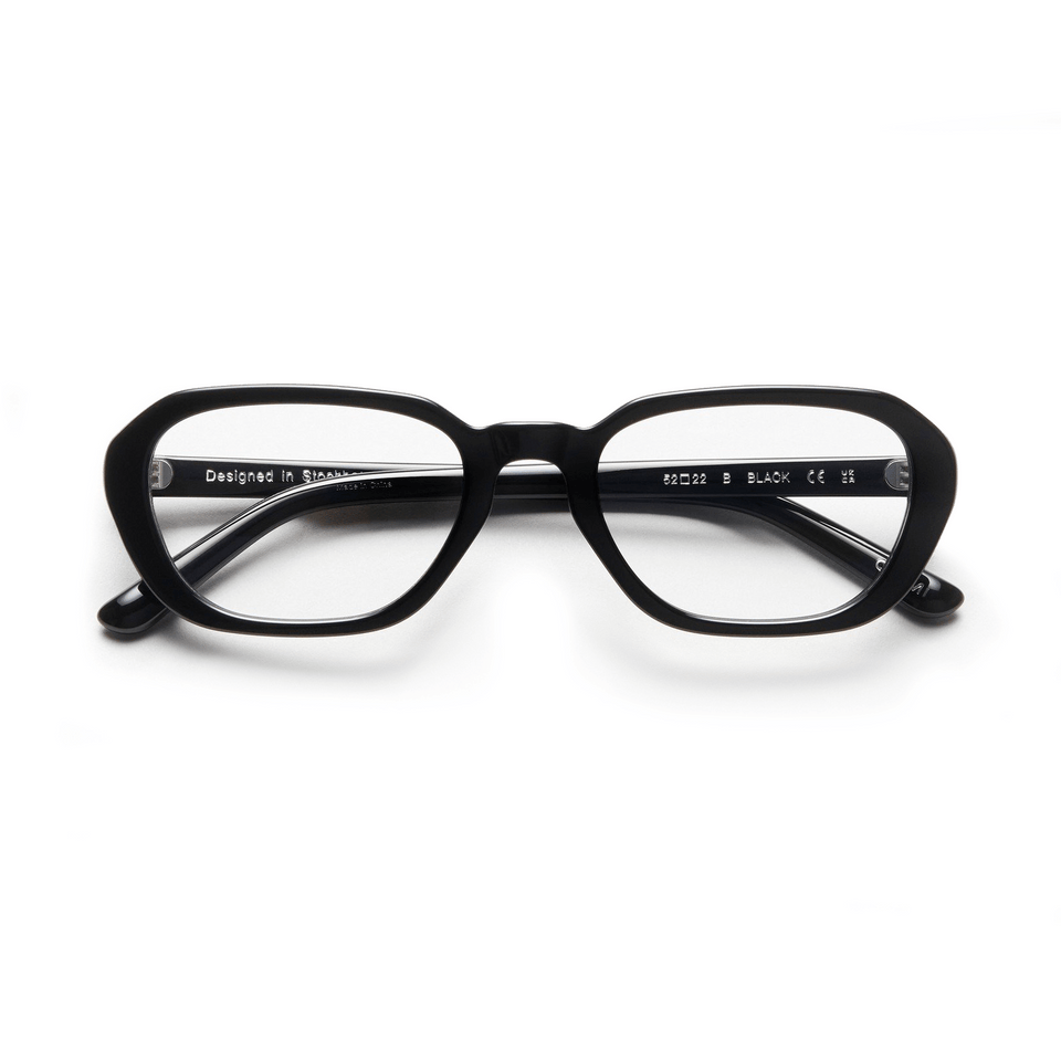 B Optical / Black Acetate & Clear Lens B Optical / Black Acetate & Clear Lens