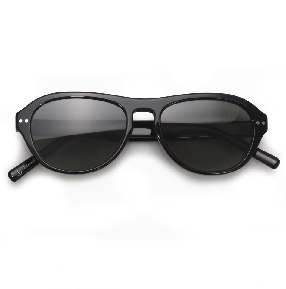 Carlos / Black Acetate & Polarised Green Lens Carlos / Black Acetate & Polarised Green Lens