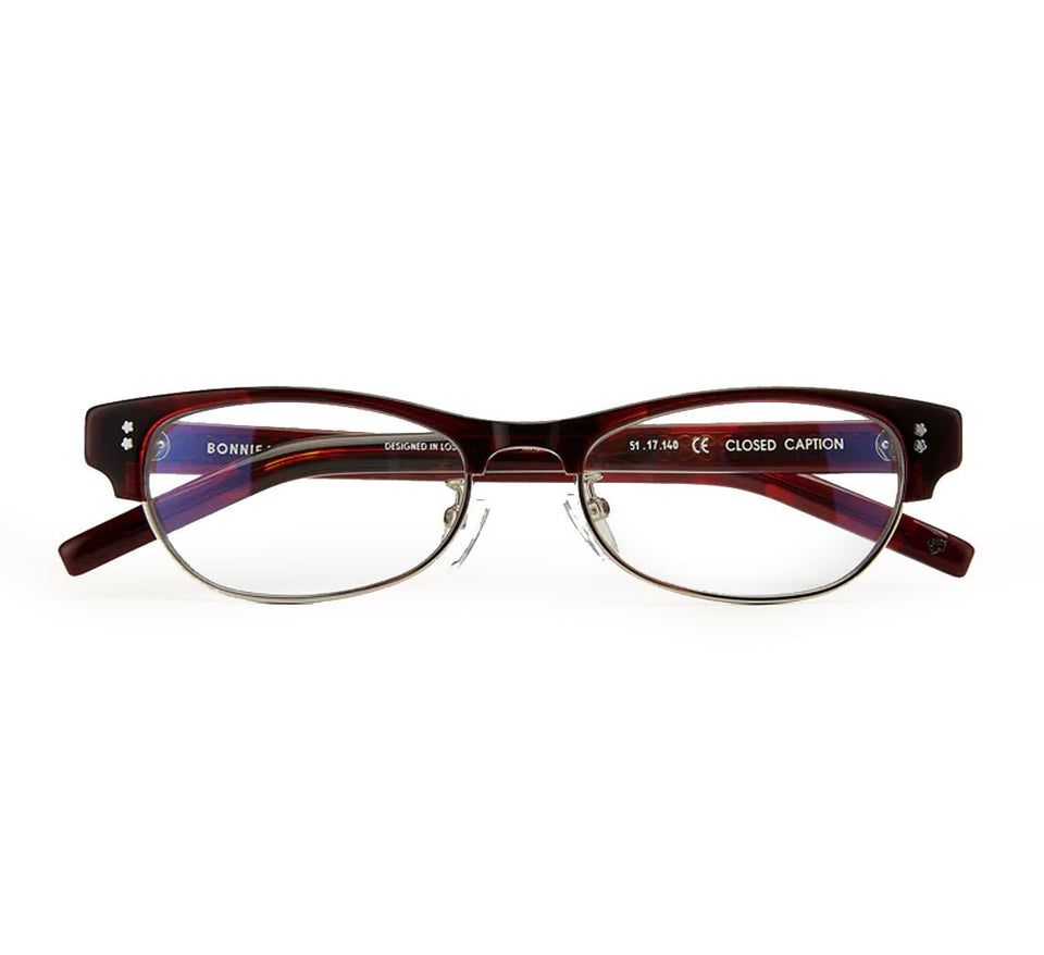 Closed Caption Optical / Red Tortoise & Blue-Light Lens Closed Caption Optical / Red Tortoise & Blue-Light Lens
