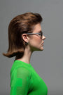 Coco 003 / Matte Silver Metal & Brown Lens - Shade Files