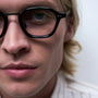Iris Optical / Black Acetate & Blue - Light Lens - Shade Files