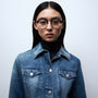 Iris Optical / Black Crystal Acetate & Blue - Light Lens - Shade Files