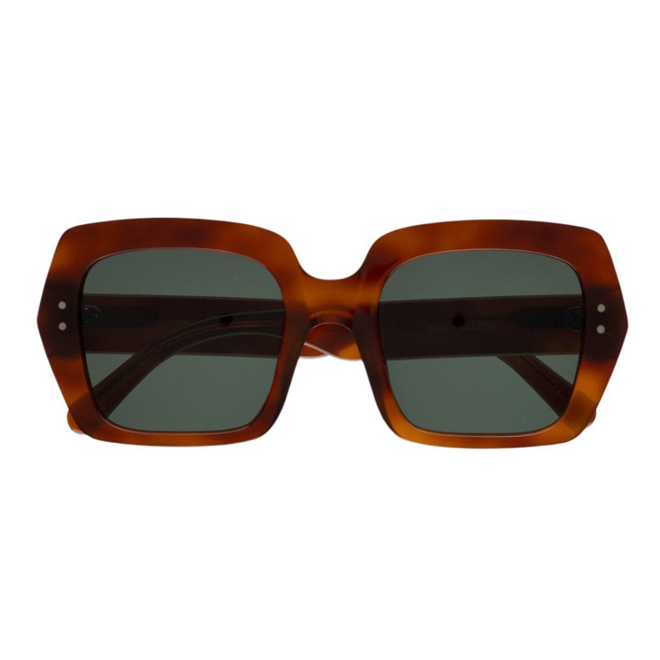 Kaia / Amber Acetate & Green Solid Lens Kaia / Amber Acetate & Green Solid Lens