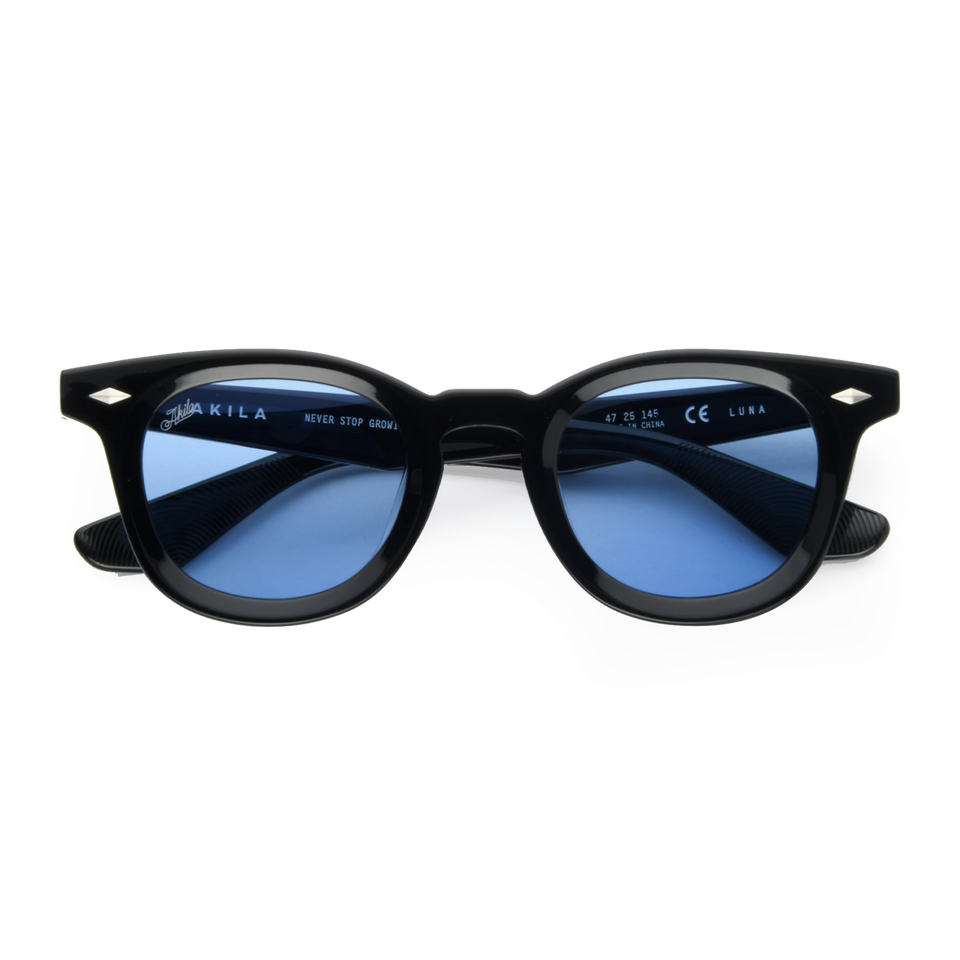 Luna / Black Acetate & Blue Lens Luna / Black Acetate & Blue Lens