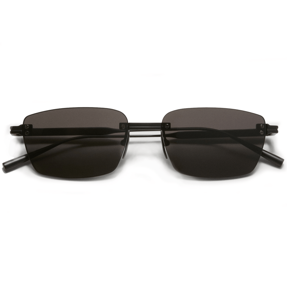 Rimless Cubic / Black Titanium & Grey Lens Rimless Cubic / Black Titanium & Grey Lens