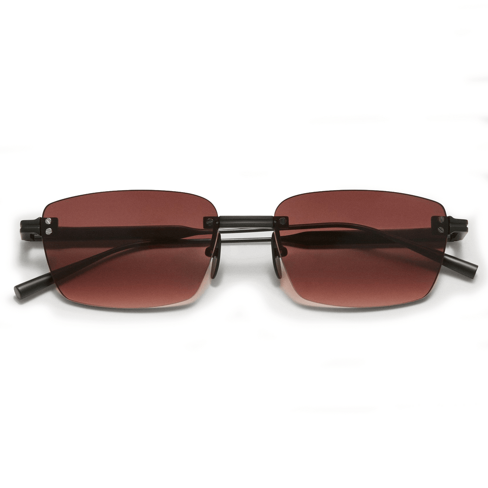 Rimless Cubic / Gradient Red Lens Rimless Cubic / Gradient Red Lens