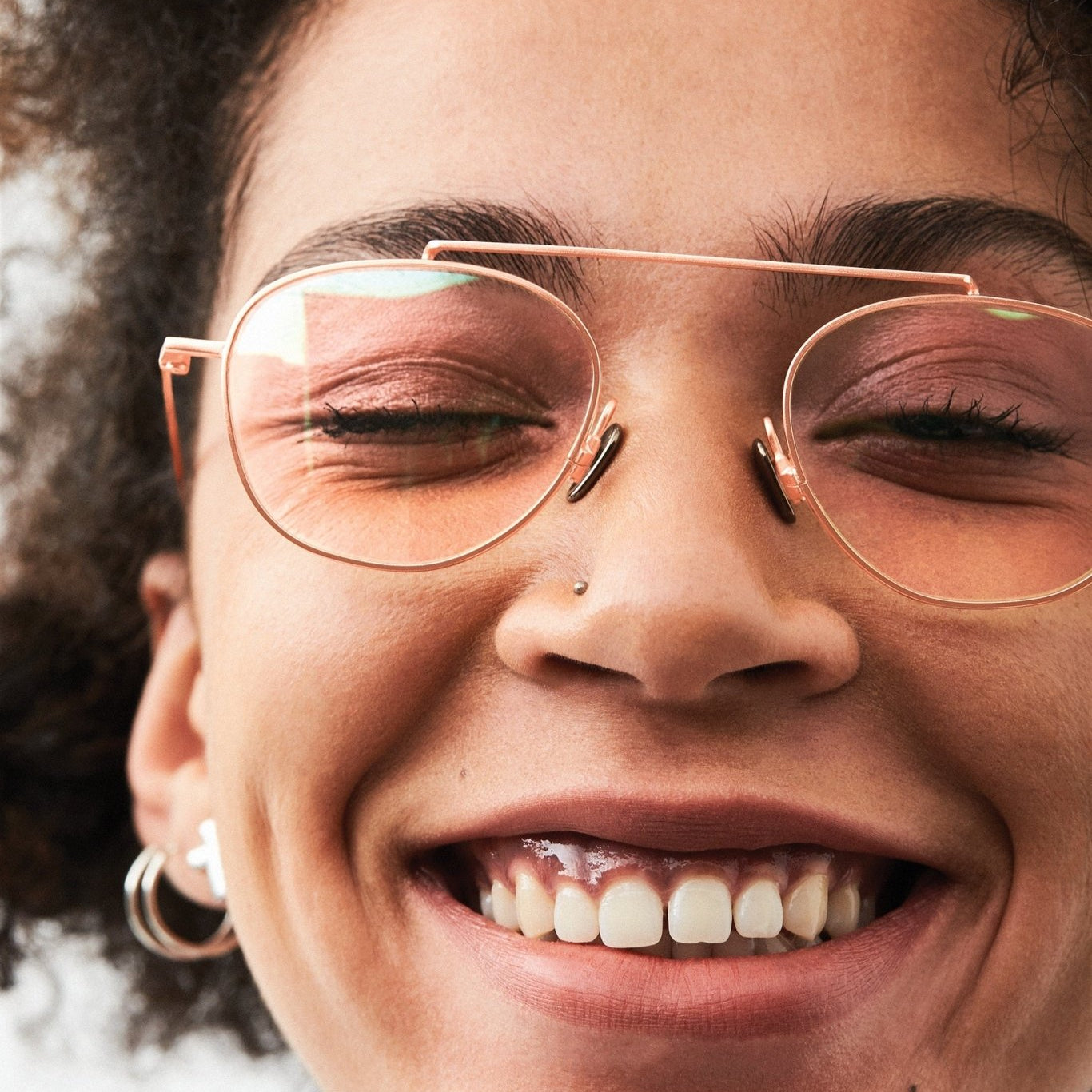 Sheldon Optical / Rose Gold Metal & Blue - Light Lens - Shade Files