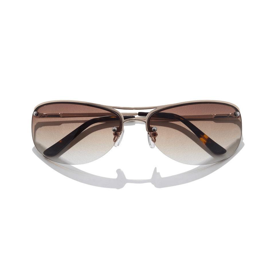 Slim / Polished Gold & Hustler Brown Lens Slim / Polished Gold & Hustler Brown Lens