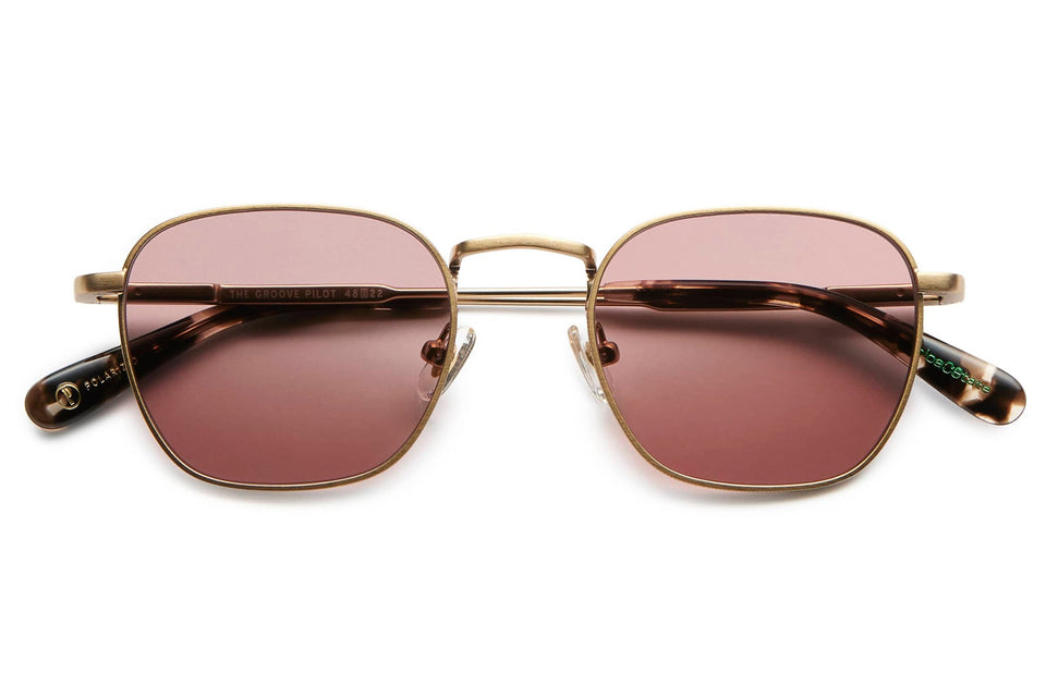 The Groove Pilot / Brushed Gold & Desert Tortoise Bio & Polarised Date Lens The Groove Pilot / Brushed Gold & Desert Tortoise Bio & Polarised Date Lens