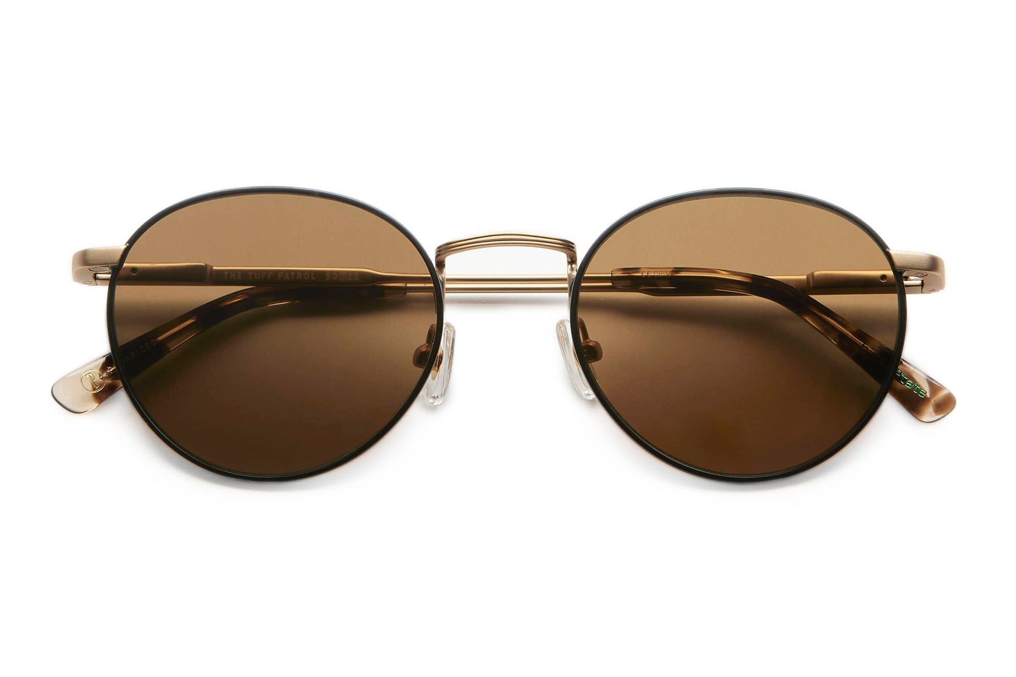 The Tuff Patrol / Matte Gold Black Rims Desert Tortoise Bio & Polarised Bronze Lens - Shade Files