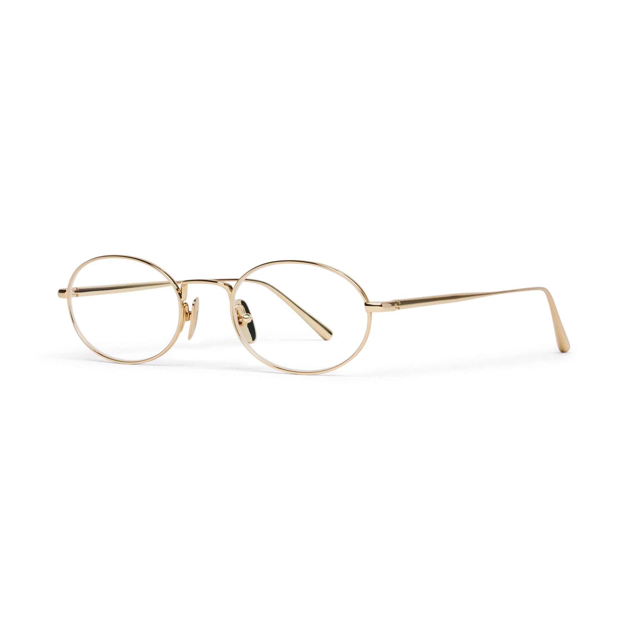 Titan Oval Optical / Gold Titanium & Clear Lens - Shade Files