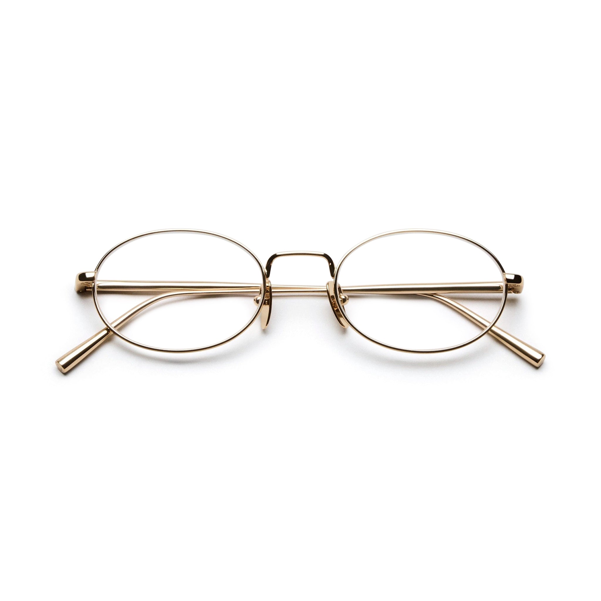 Titan Oval Optical / Gold Titanium & Clear Lens - Shade Files