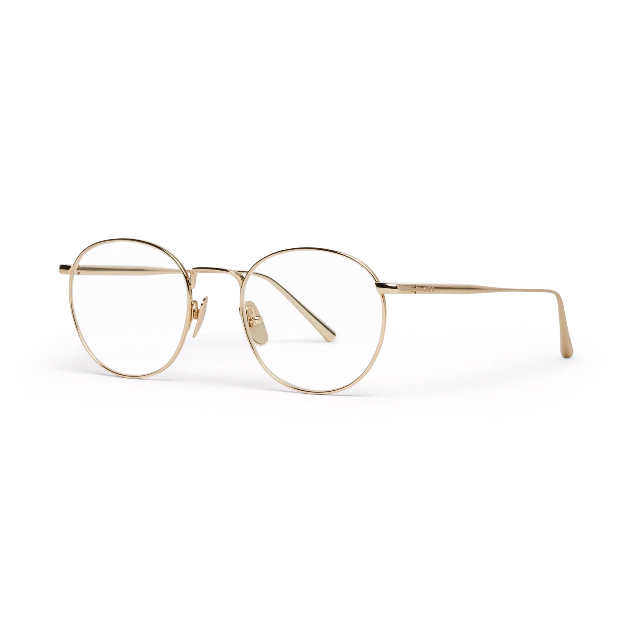 Titan Round Optical / Gold Titanium & Clear Lens - Shade Files