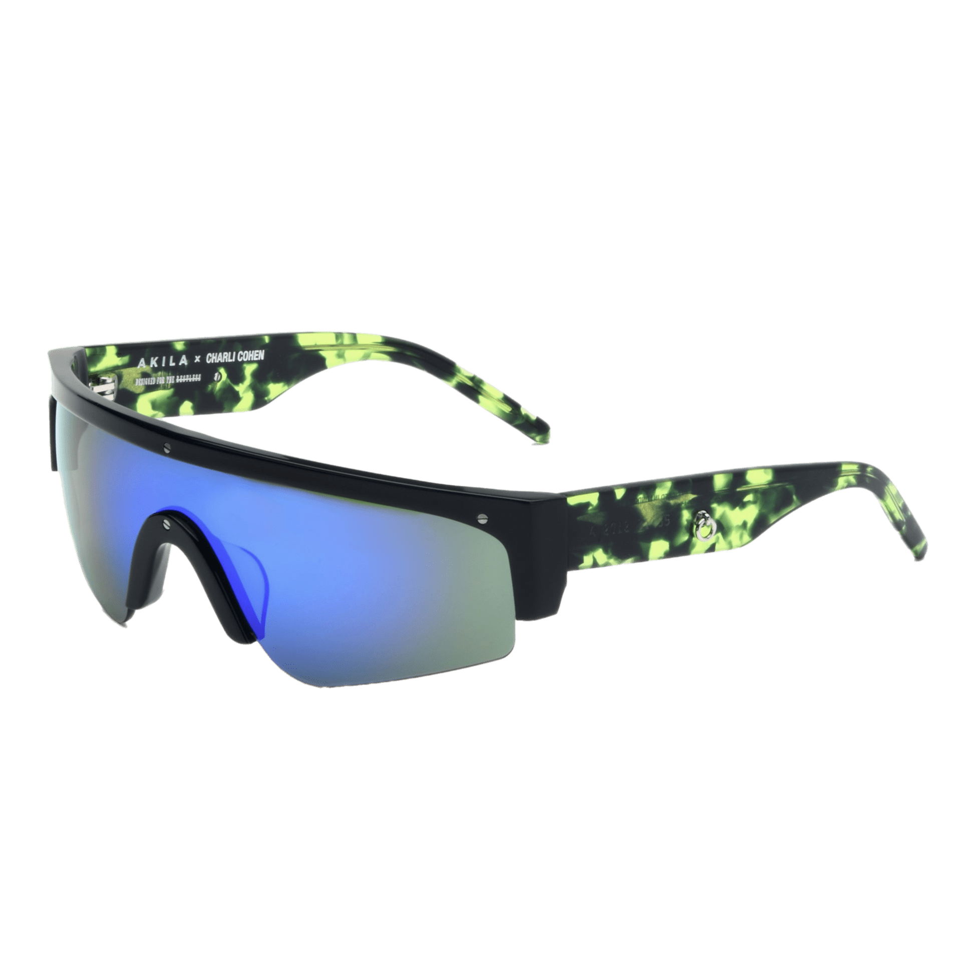 X Charli Cohen / Halo / Green Tortoise Acetate & Blue - Green Mirror Lens - Shade Files