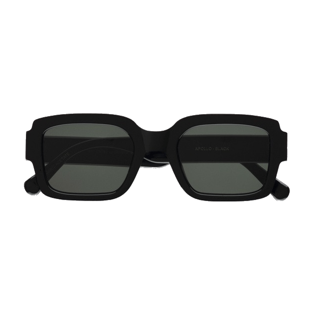 Apollo / Black Acetate & Green Solid Lens - Shade Files