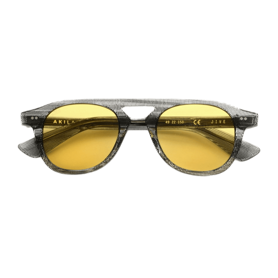 Jive / Grey Moiré Acetate & Yellow Lens Jive / Grey Moiré Acetate & Yellow Lens