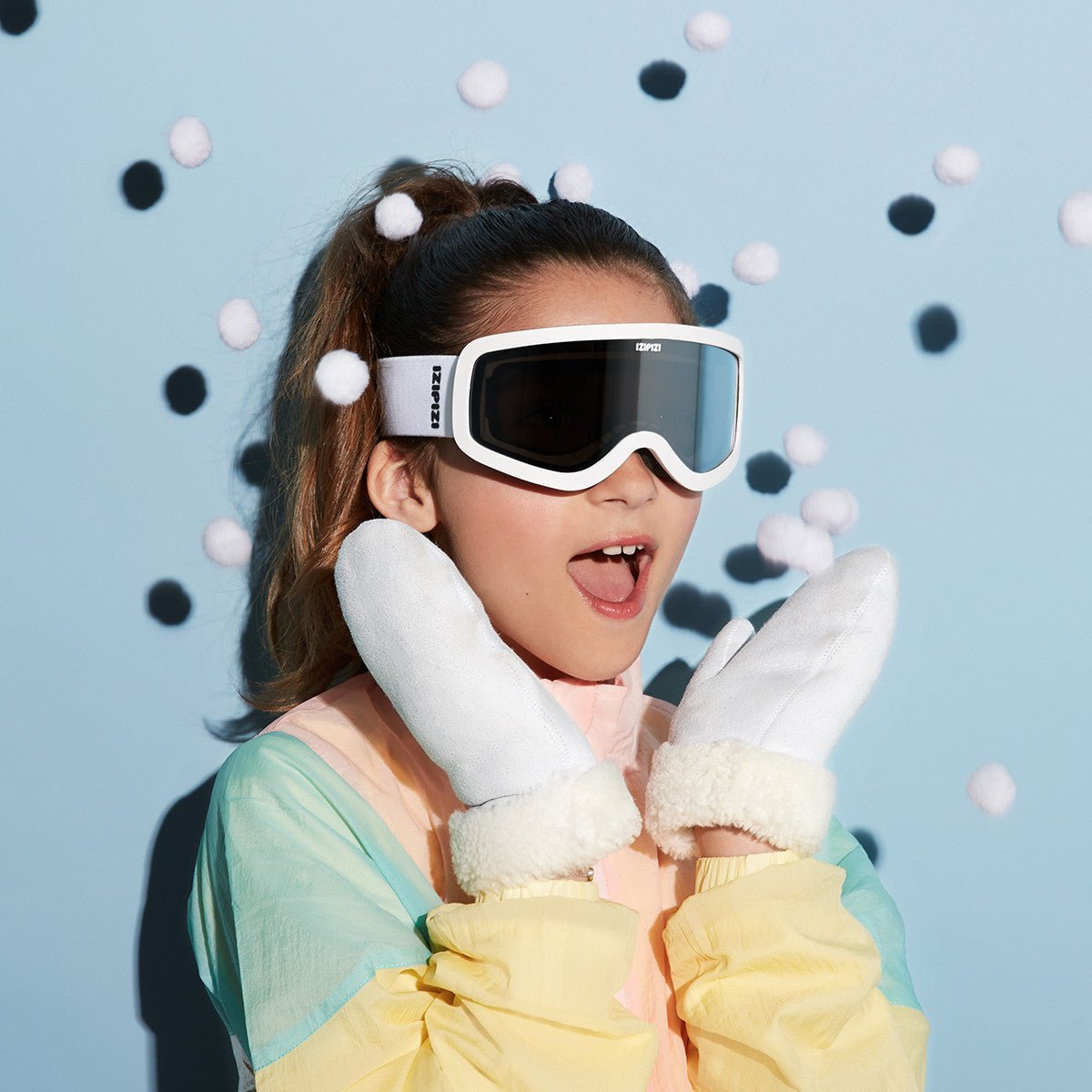 Junior Kids Ski Snowboard Goggles / White - Shade Files