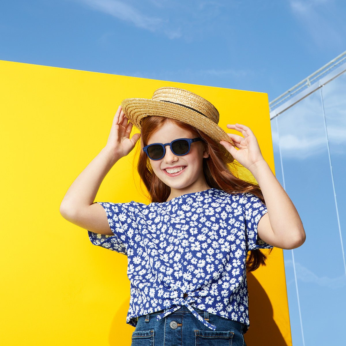 Junior Kids Sunglasses / 3 - 10 Years / Style C / Navy Blue - Shade Files