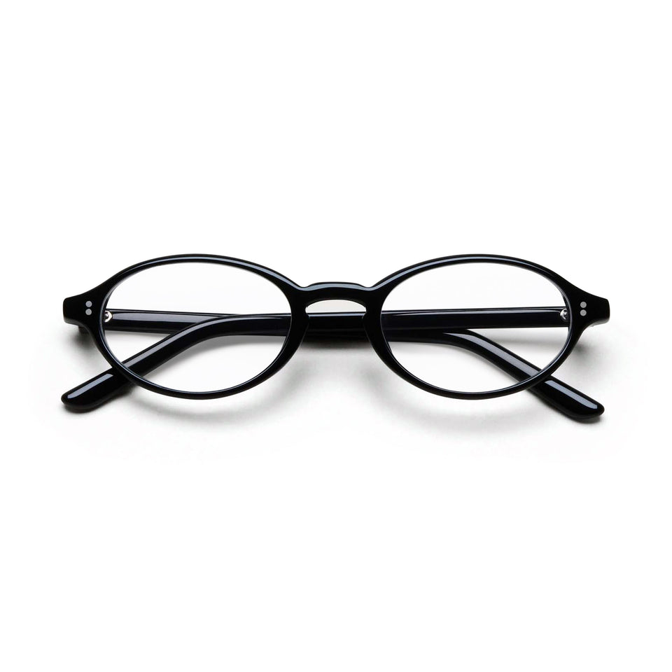 Lex Optical / Black Acetate & Clear Lens