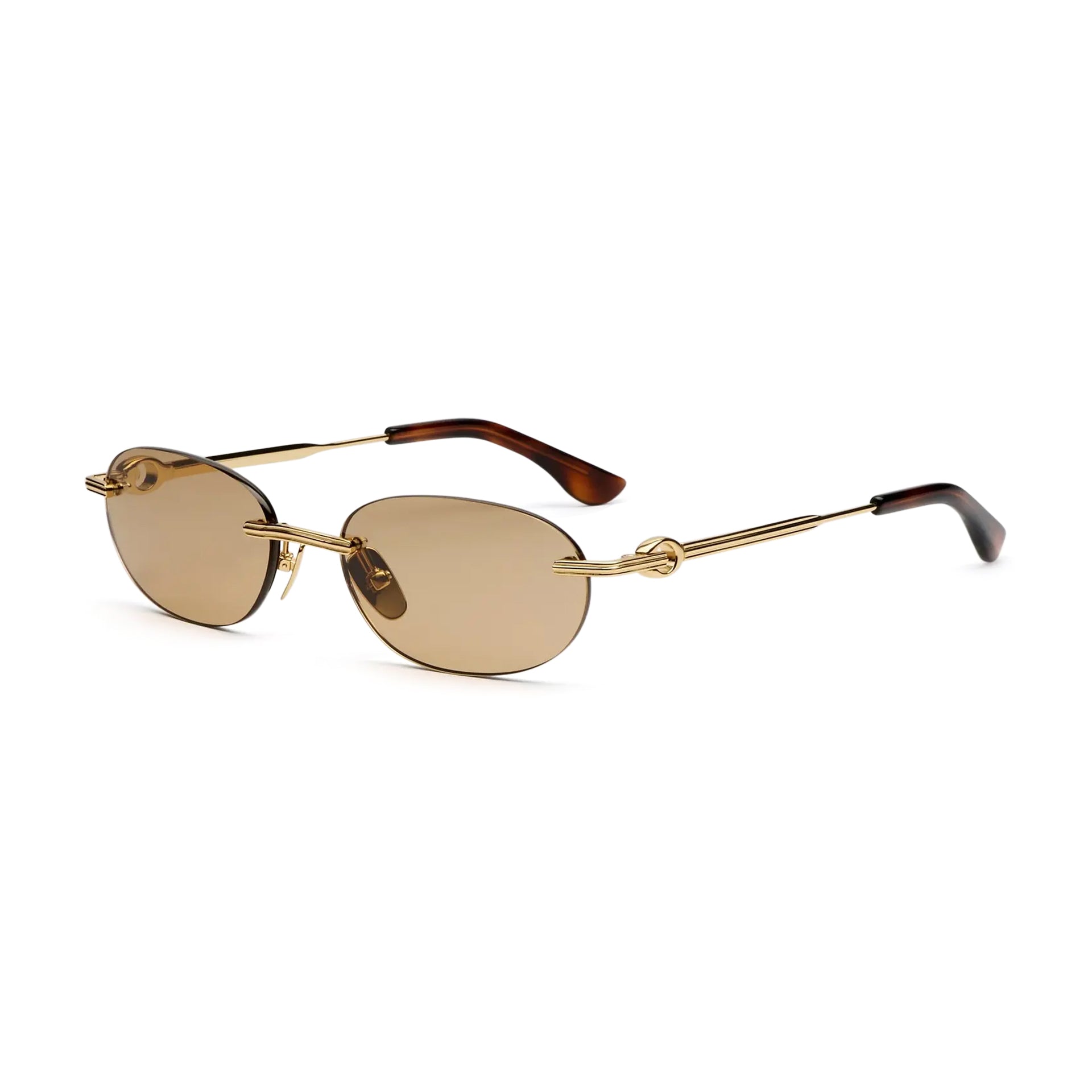 Cadenza Oval / Gold Titanium & Brown Lens