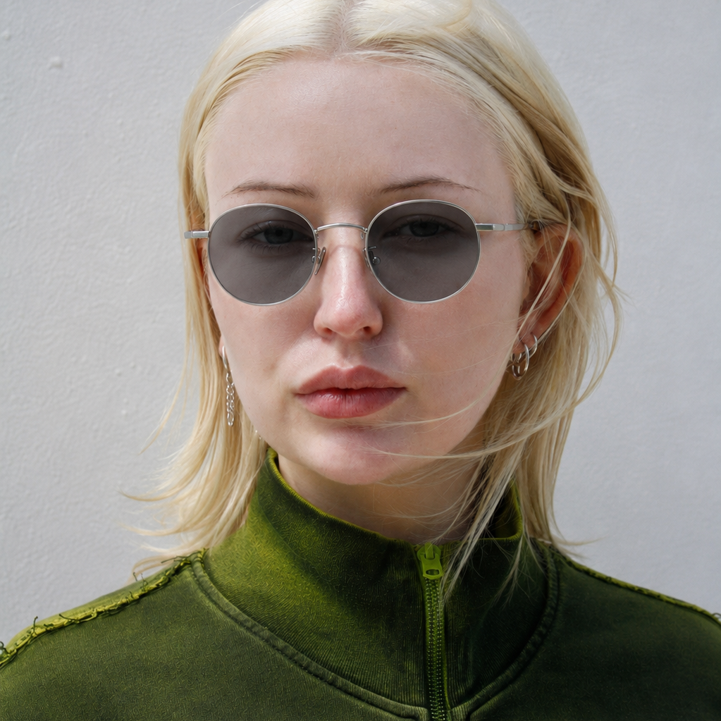 Wallis / Brushed Silver Metal & Polarised Ice Blue Lens