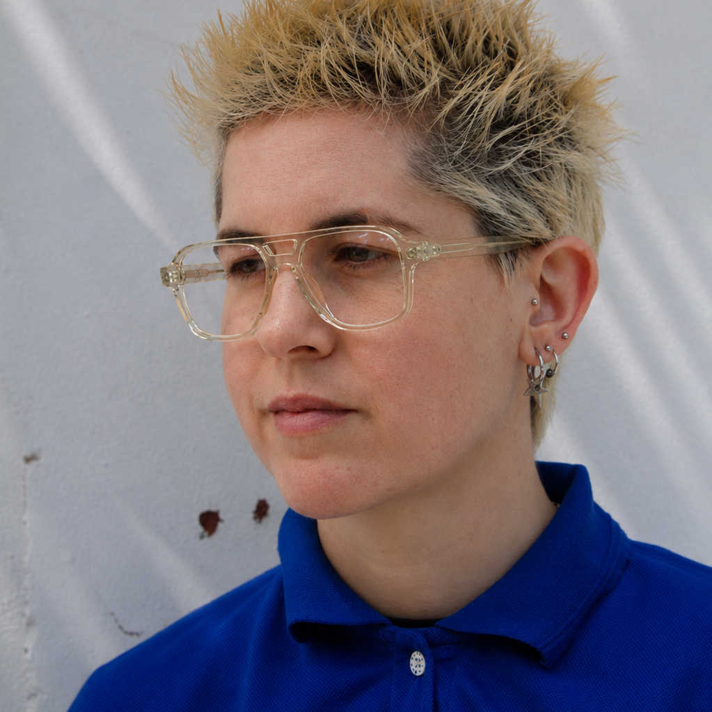 Mette Optical / Blonde Crystal Acetate & Clear Lens