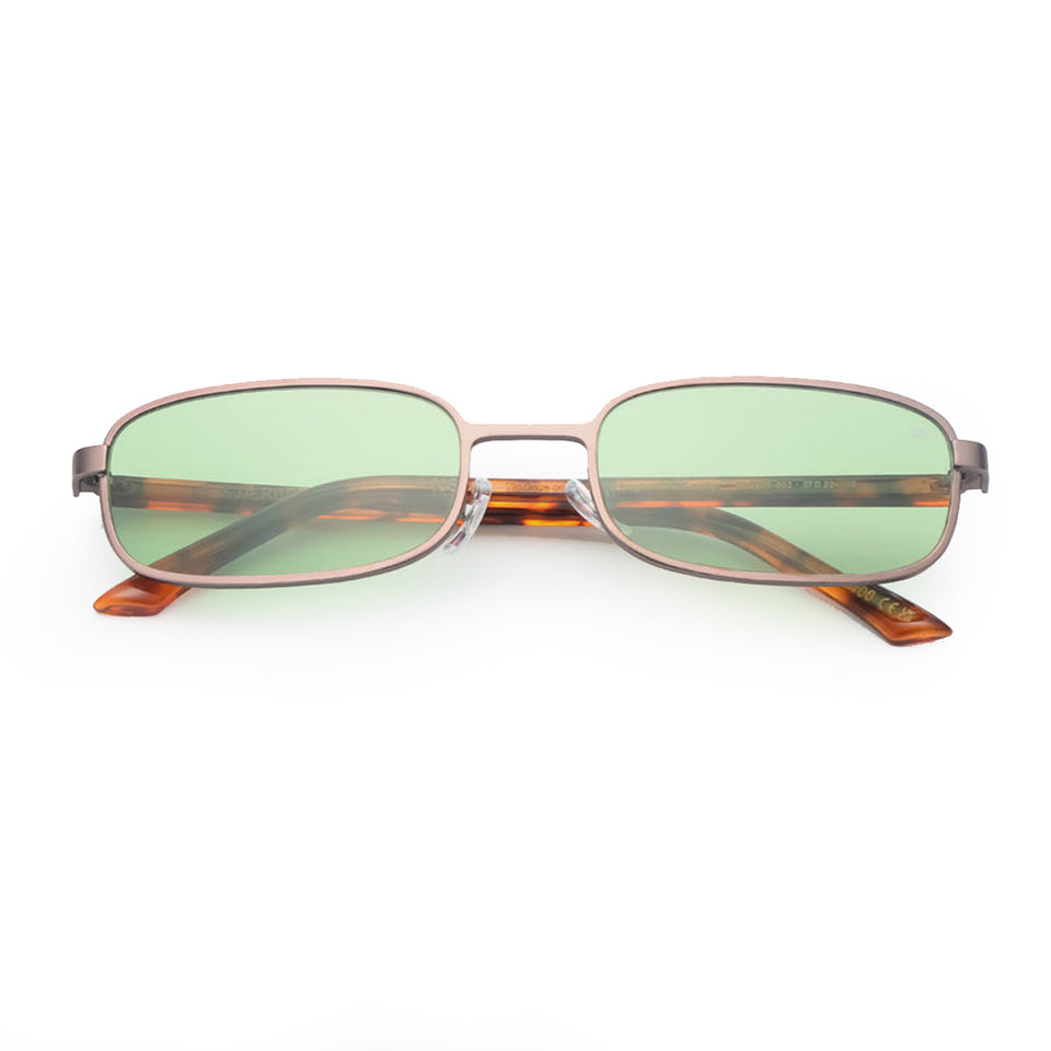 Noah / Matte Gun Metal Havana & Green Lens