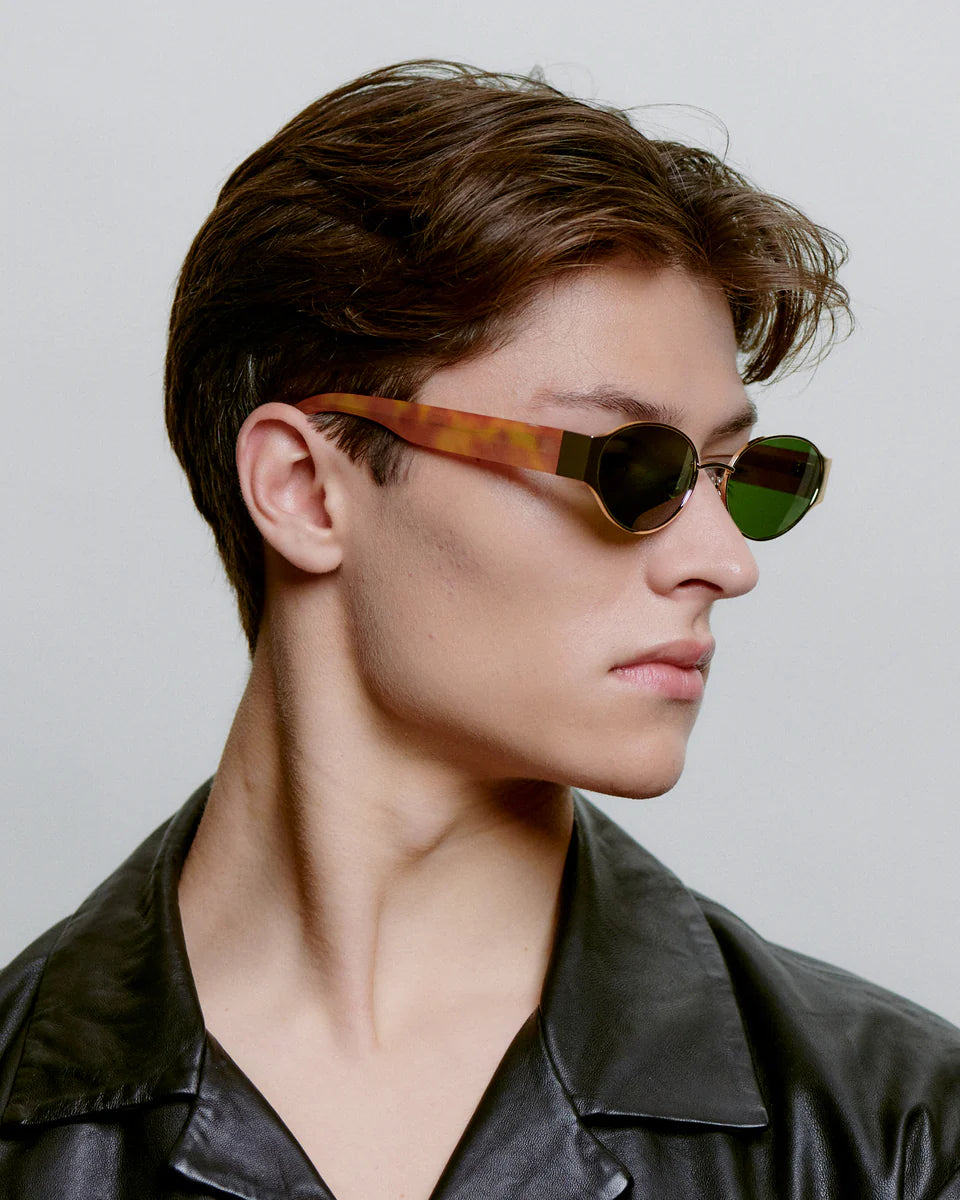 Bella / Gold Burnt Amber & Green Lens