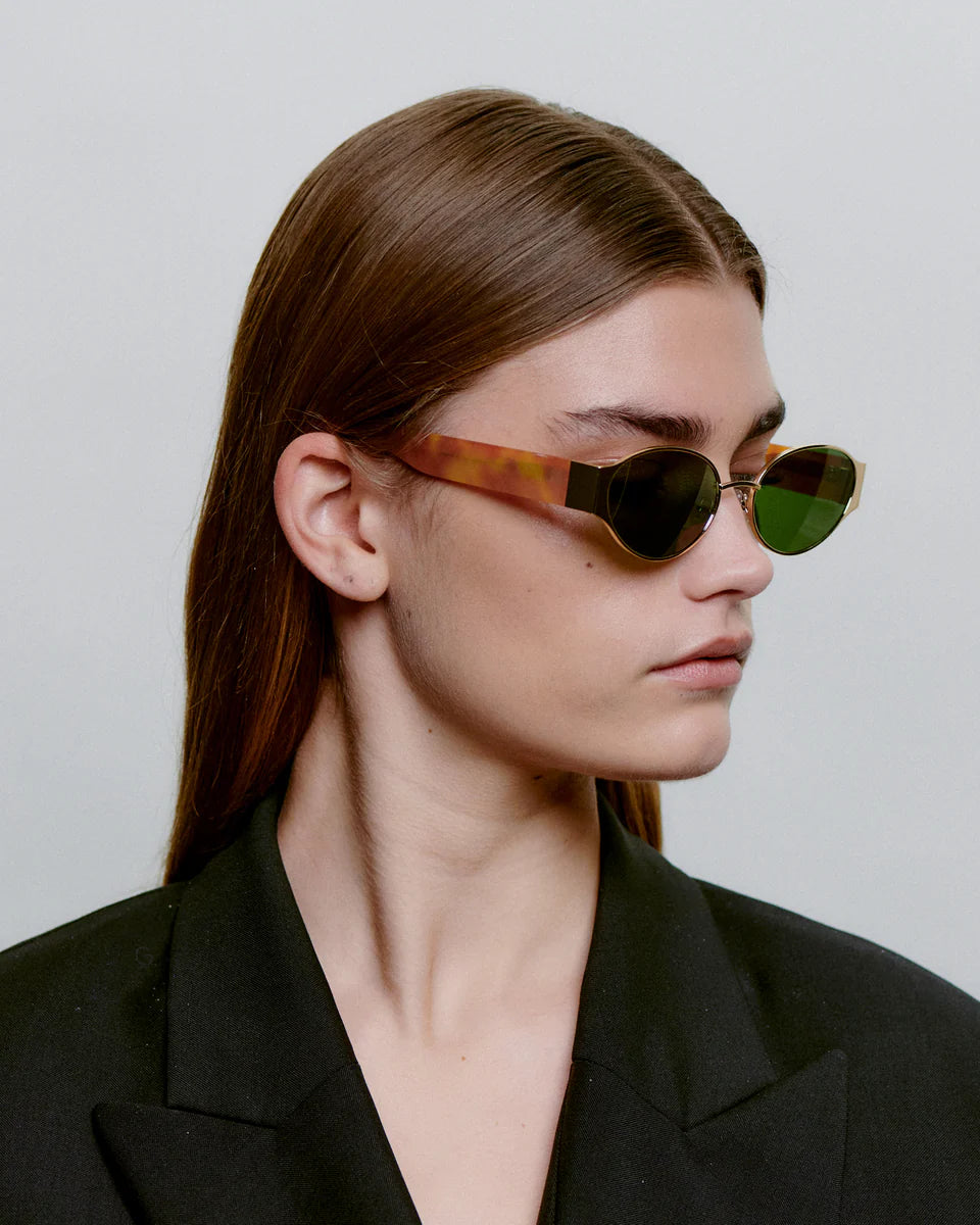 Bella / Gold Burnt Amber & Green Lens