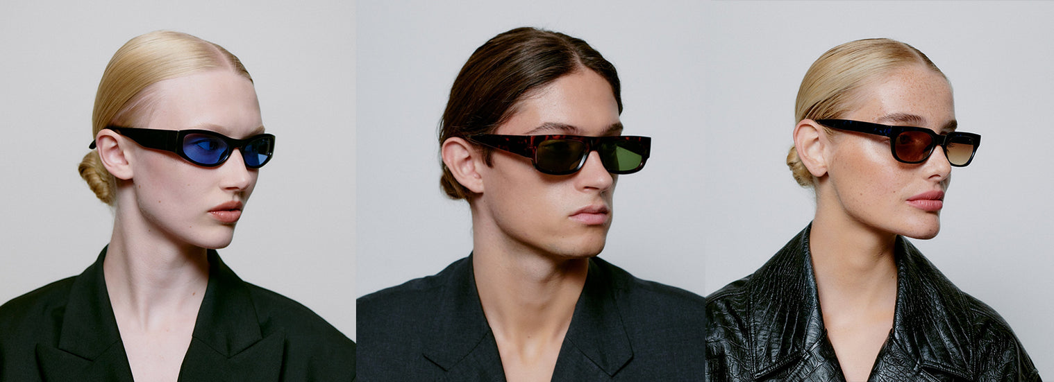 A.Kjaerbede | Kaya | Striped Horn & Green Gradient Lens Sunglasses