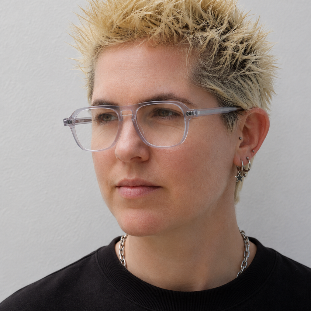 Ana Optical / Smoke Grey Acetate & Clear Lens