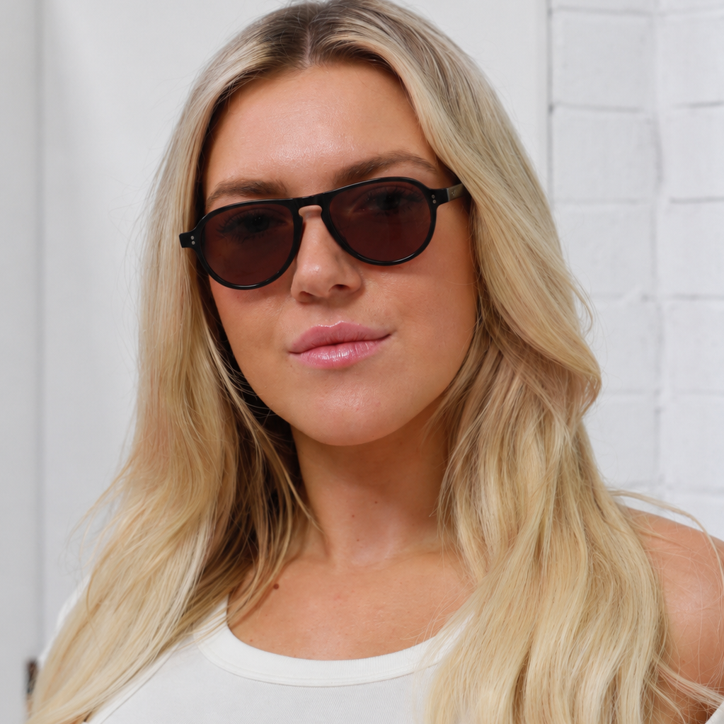 Liam / Black Acetate & Polarised Brown Lens