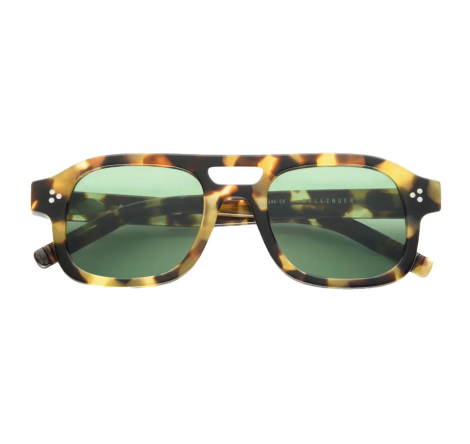 Dillinger / Camo Tortoise Acetate & Dark Green Lens