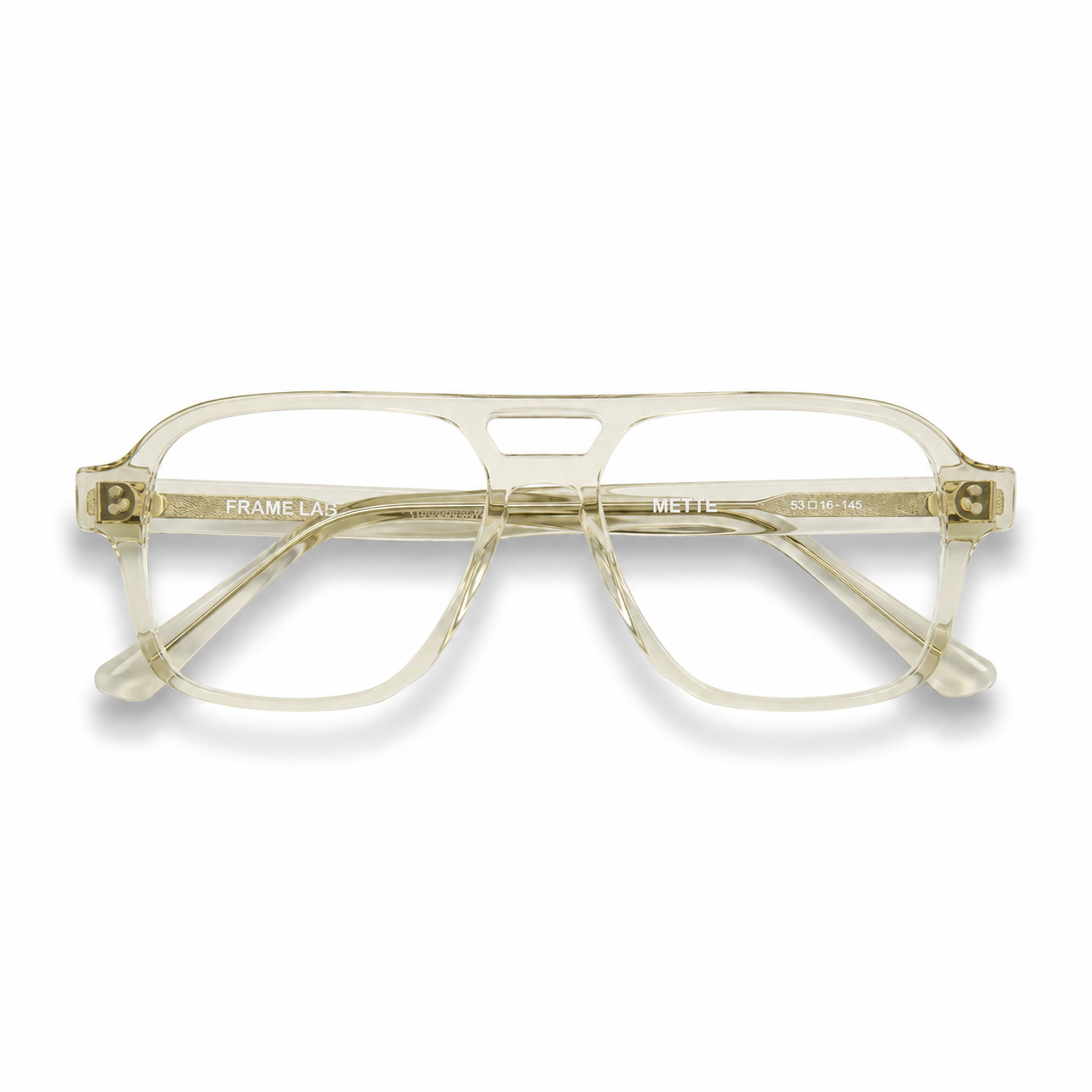 Mette Optical / Blonde Crystal Acetate & Clear Lens