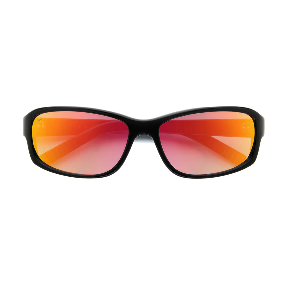 Jet / Black Acetate & Ruby Mirror Lens