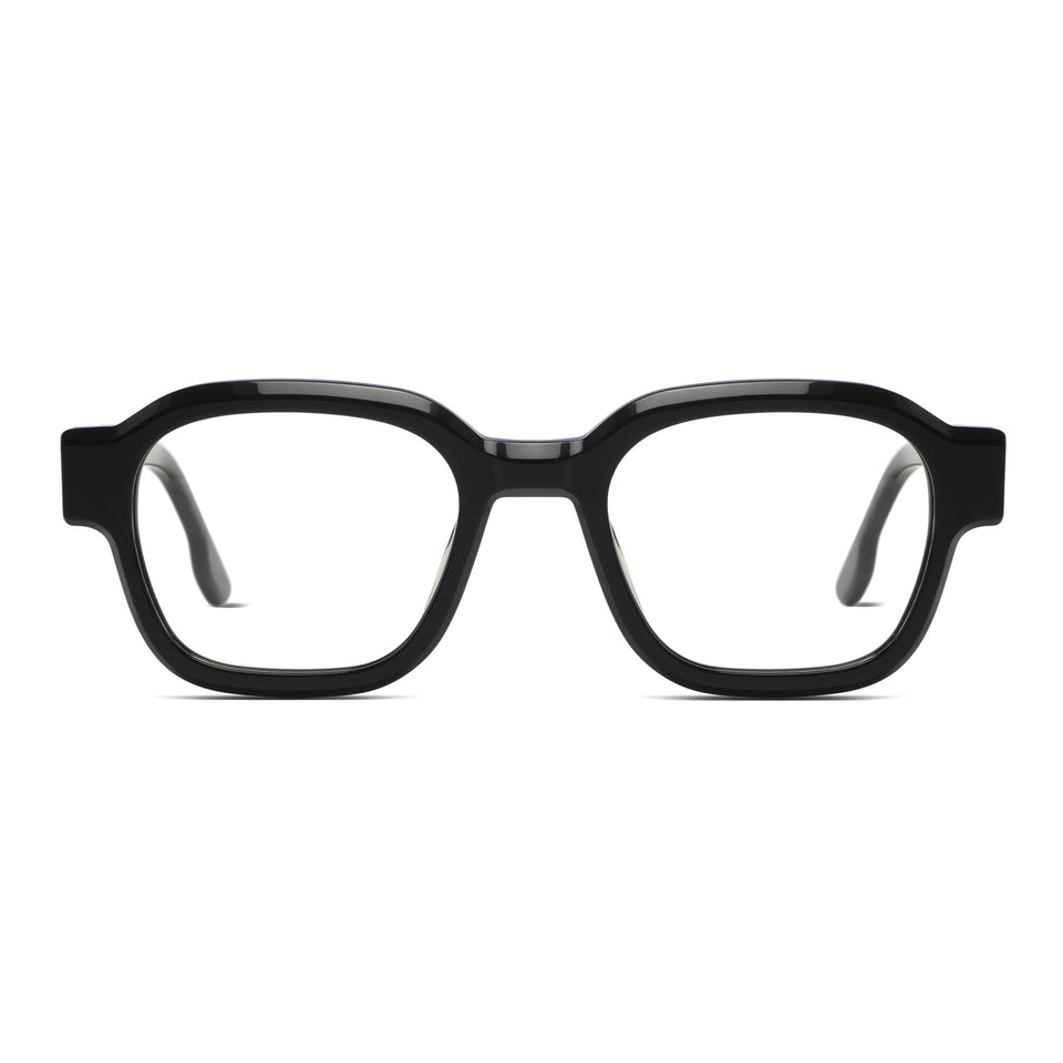 Jeff Optical / Black Acetate & Blue-Light Lens