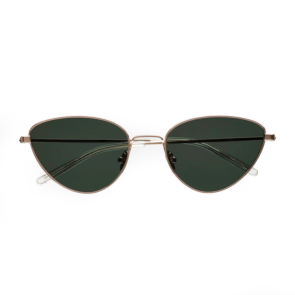 Luna / Gold Metal & Green Solid Lens