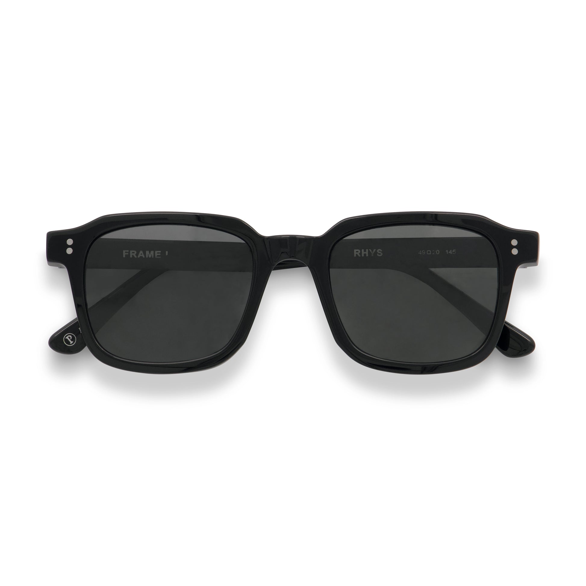 Rhys / Black Acetate & Polarised Grey Lens