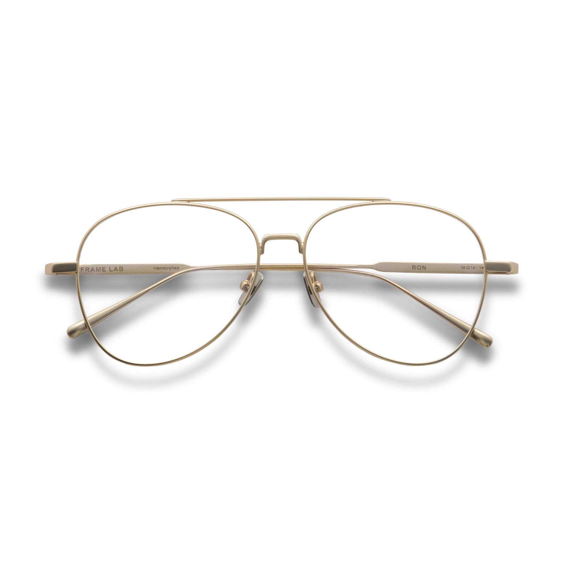 Ron Optical / Brushed Gold Metal & Prescription Lens