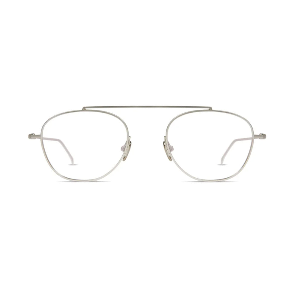 Sheldon Optical / Matte Silver Metal & Blue-Light Lens