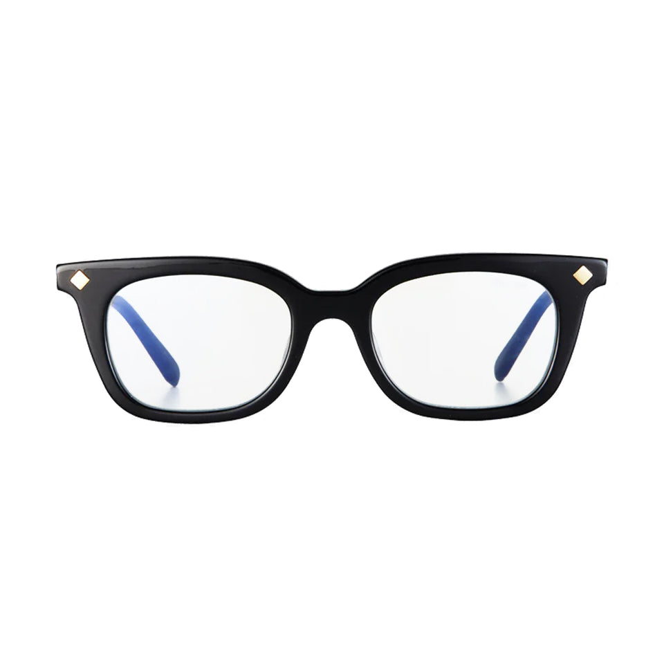 Vinny Optical / Black Acetate & Clear Blue-Light Lens