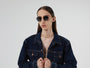 Adam Slims Optical / Flake White Gold Acetate & Blue - Light Lens - Shade Files