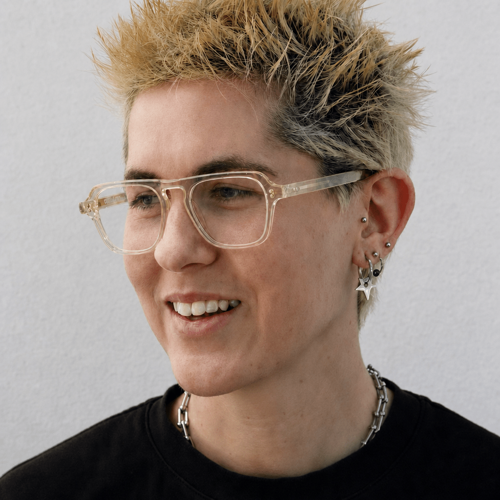 Ana Optical / Blonde Crystal Acetate & Clear Lens - Shade Files
