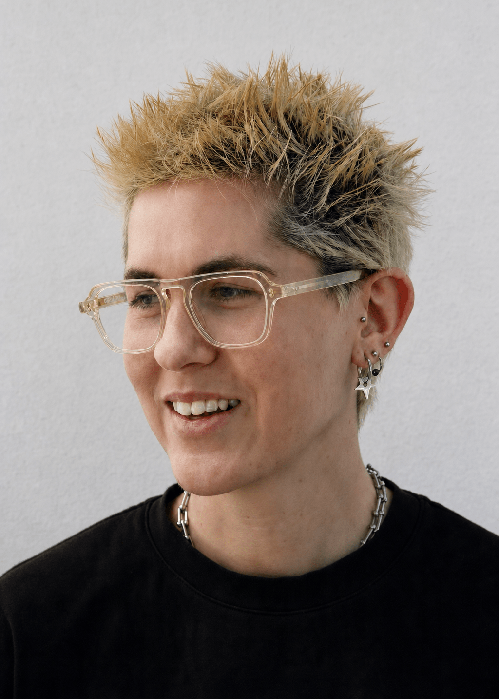 Ana Optical / Blonde Crystal Acetate & Clear Lens - Shade Files